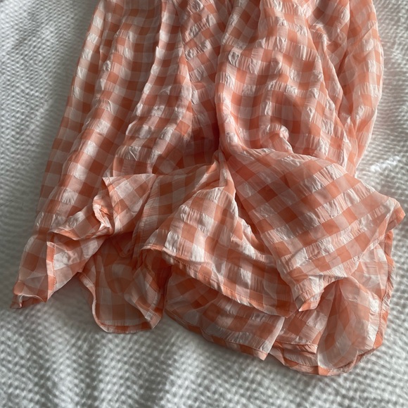 Kestan Coquette Style Baby Pink Gingham Square neck Long Sleeve Maxi Dress - Picture 15 of 15